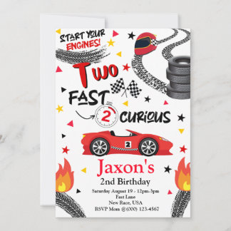 Invitation Deux Fast 2 Curious 2ème anniversaire de fête Invi