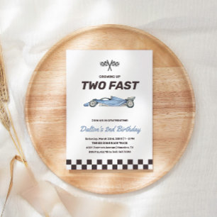 Invitation Deux Fast Race Car 2nd Boy's Birthday Party