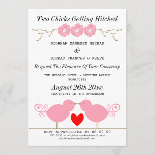 Invitation Deux filles qui deviennent Mariages lesbiennes