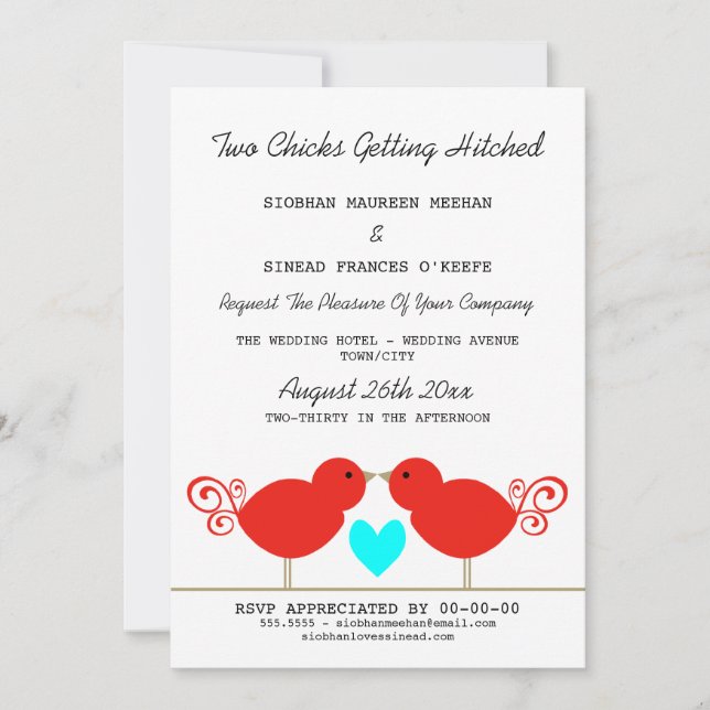 Invitation Deux filles qui deviennent Mariages lesbiennes (Devant)