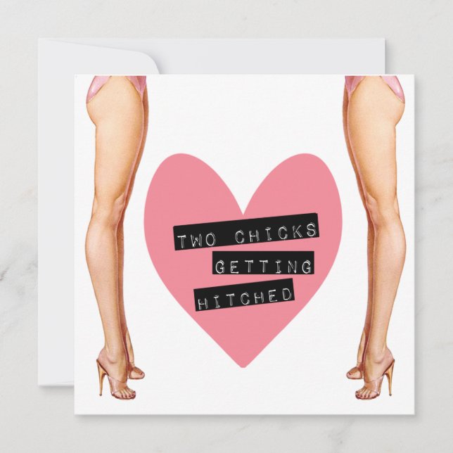 Invitation Deux filles qui deviennent Mariages lesbiennes (Devant)