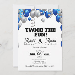Invitation Deux fois l'Invitation Fun Double Anniversaire