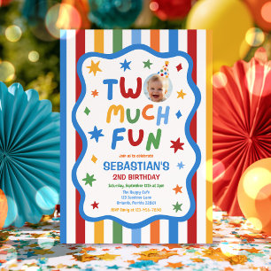 Invitation Deux fois plus d'amusement Anniversaire garcon col
