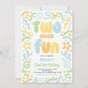 Invitation Deux fois plus de plaisir Ballon en confettis 2e a