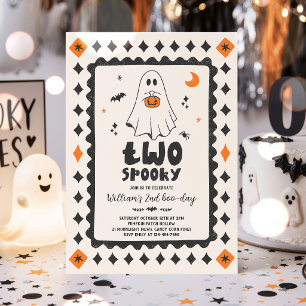 Invitation Deux garçons fantômes effrayants d'Halloween pour