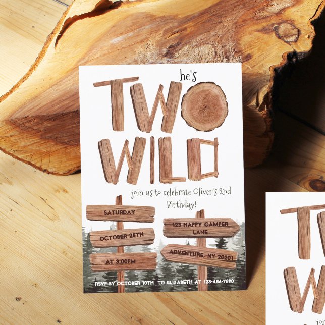 Invitation Deux garçons sauvages uniques 2e anniversaire (Créateur téléchargé)