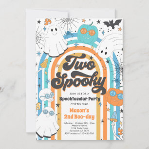 Invitation Deux Halloween Éffrayant Fantôme Super 2e annivers