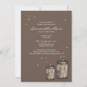 Invitation Deux jarres Mason et Fête des mariées de lucioles