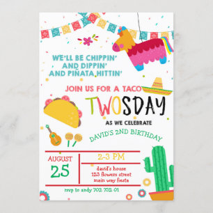 Invitation Deux jours de fête de la Pinata, le deuxième anniv