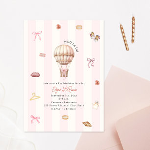 Invitation Deux La La Paris Anniversaire Rose 2ème Anniversai