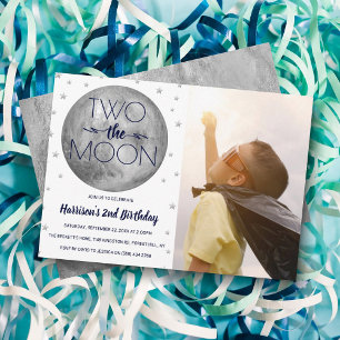 Invitation Deux La Lune 2e photo d'anniversaire