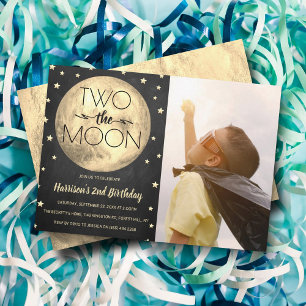 Invitation Deux La Lune 2e photo d'anniversaire