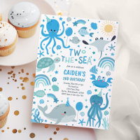 Deux La Mer Cute Sea Créatures 2e fête d'anniversa