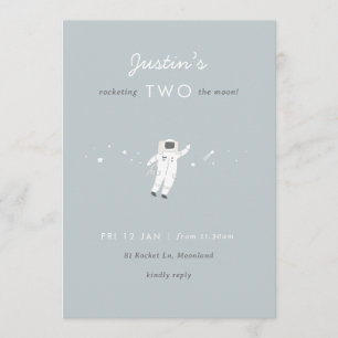 Invitation Deux La Moon Space Party 2e anniversaire Invitatio