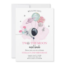 Deux L'astronaute de lune fille spatiale 2e annive