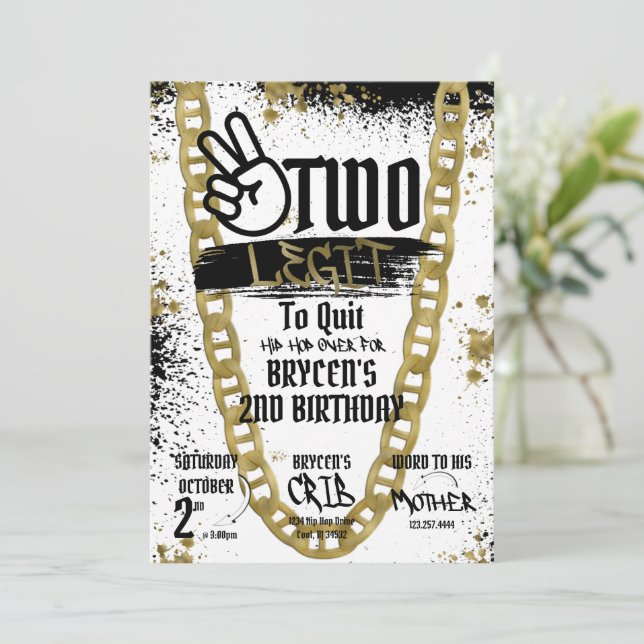 Invitation Deux legs pour quitter l'invitation d'anniversaire (Debout devant)