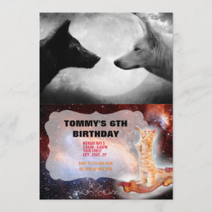 Invitation Deux loups se faisant face