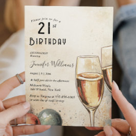 Invitation Deux lunettes de championnat fête du 21e anniversa