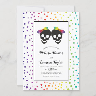 Invitation Deux mariées avec arc-en-ciel couleurs lesbienne m