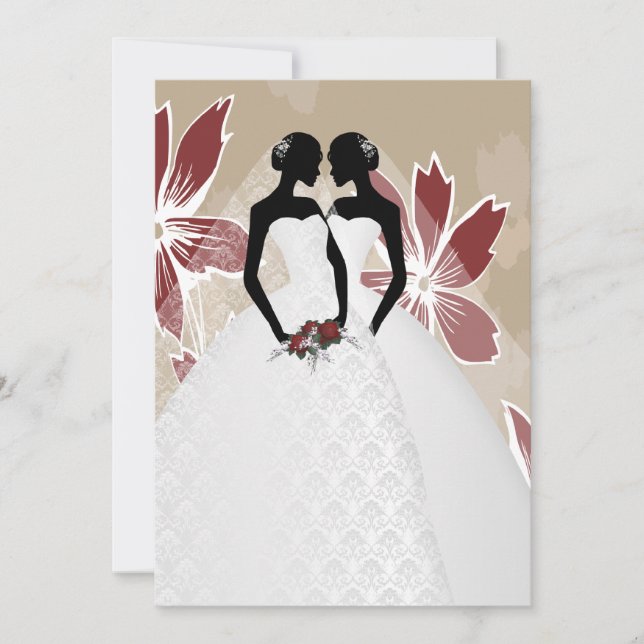 Invitation Deux Mariées En Mariage De Gowns De Mariage (Devant)