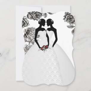 Invitation Deux Mariées En Mariage Mariage Élégant