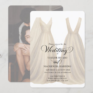 Invitation Deux mariées en robe Mariage photo