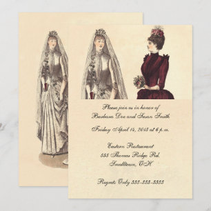 Invitation Deux mariées mariage vintage