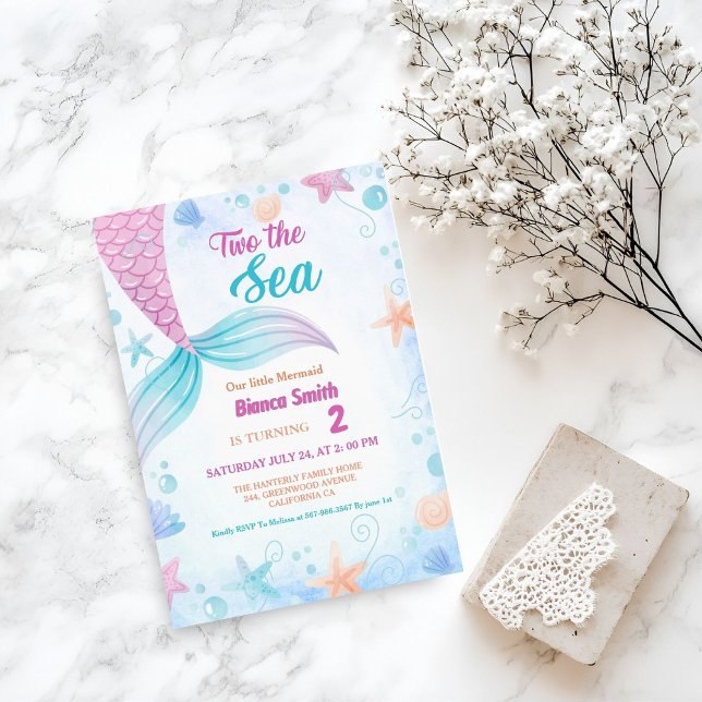 Invitation Deux nautiques de la mer 2e fête d'anniversaire (Créateur téléchargé)