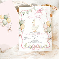 Deux Oie Idiote Fille Rose 2e Anniversaire