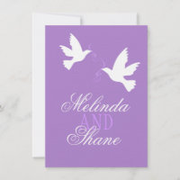 Deux oiseaux d'amour blancs RSVP de mariage formel