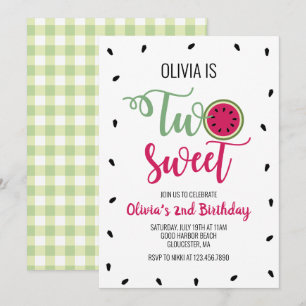 Invitation Deux pastèque sucrée 2e anniversaire