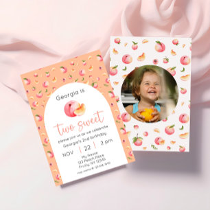 Invitation Deux pêches douces 2e anniversaire Photo