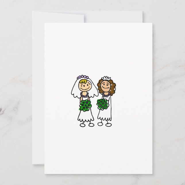 Invitation Deux petites jeunes mariées mignonnes (Devant)