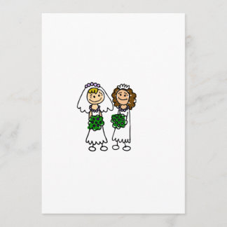 Invitation Deux petites jeunes mariées mignonnes