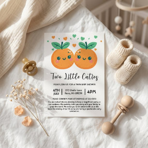 Invitation Deux petites mignonnes sont en route Fête prénatal