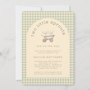 Invitation Deux petites pousses sont en route pour la Baby Sh