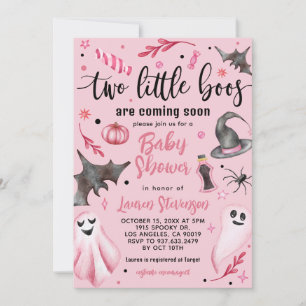 Invitation Deux petits Baby showers d'Halloween Boos