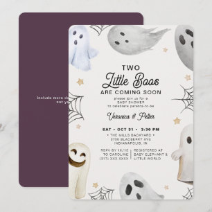 Invitation Deux Petits Boos Fille Jumeaux Baby shower Hallowe