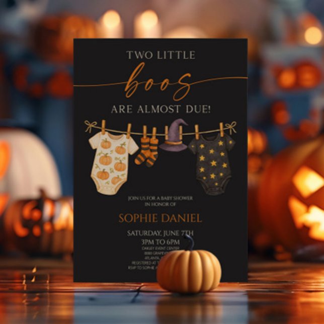 Invitation Deux Petits Boos Sont Presque À Devoir ! Baby show (Créateur téléchargé)