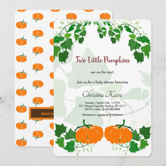 Invitation Deux Petits Citrouilles