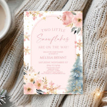 Deux petits flocons de neige Baby shower jumeaux d