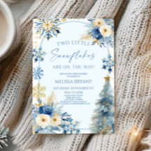Deux Petits Flocons Jumeaux de l'Hiver Baby Shower