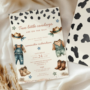 Invitation Deux petits jumeaux en chemin baby shower garçon