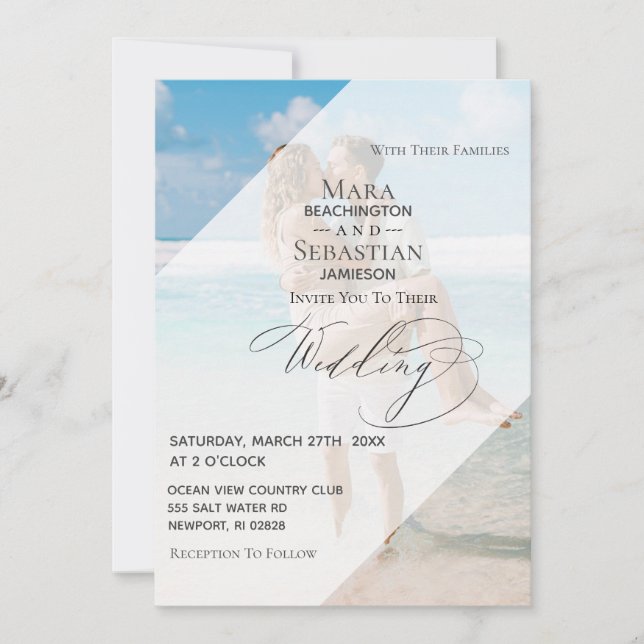 Invitation *~* Deux PHOTO RSVP QR AR6 DO-IT-YOURSELF Mariage (Devant)