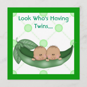 INVITATION DEUX POIS DANS UN BABY SHOWER DE COSSE JUMELLE DES
