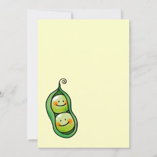 Invitation Deux pois dans une cosse, baby shower de jumeaux