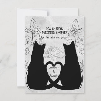 Invitation Deux Queues De Chats Noirs Entouraient Ses Hauteur
