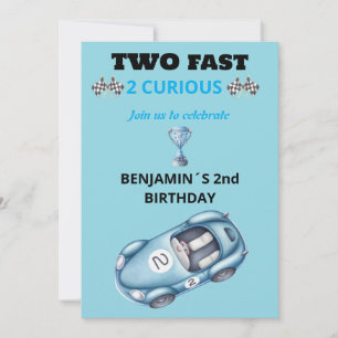Invitation Deux Rapides 2 Curieux Voiture de Course Invitatio