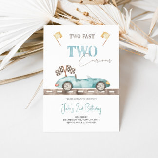 Invitation DEUX Rapides Deux Curieux Voiture De Course Annive