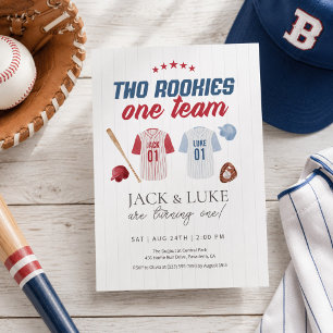Invitation Deux recrues une équipe de baseball frères jumeaux